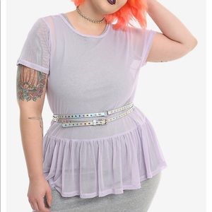 HOT TOPIC mesh peplum top, size 1 (14/16)